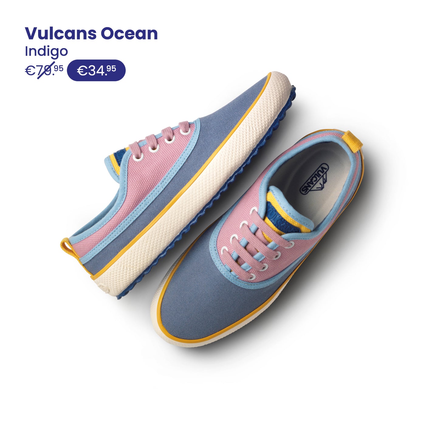 Vulcanized Ocean Denim Indigo canvas shoe on sale. 