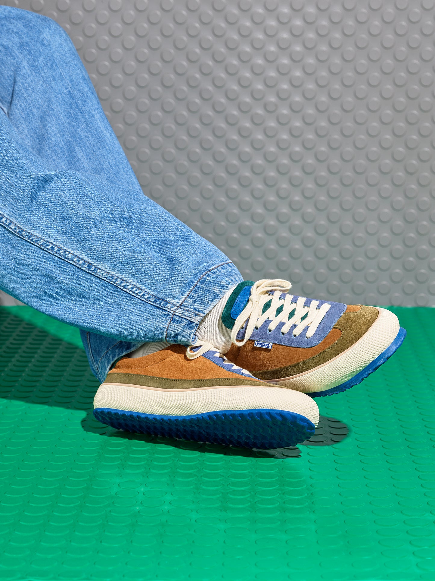 Men wearing brown and khaki Vulcans  sneakers. Photo by Scheltens & Abbenes.